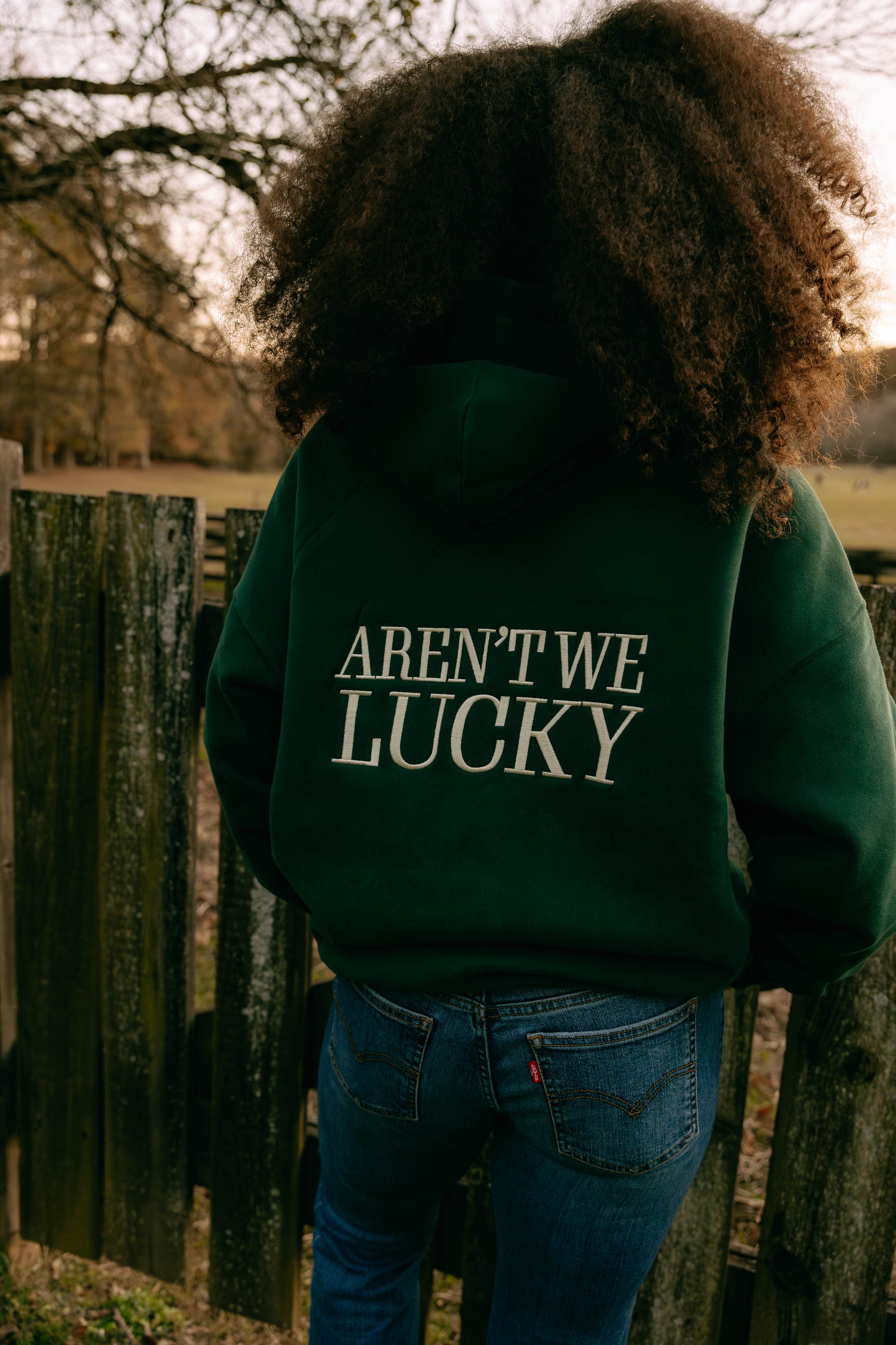 Green Gratia Embroidered Hoodie